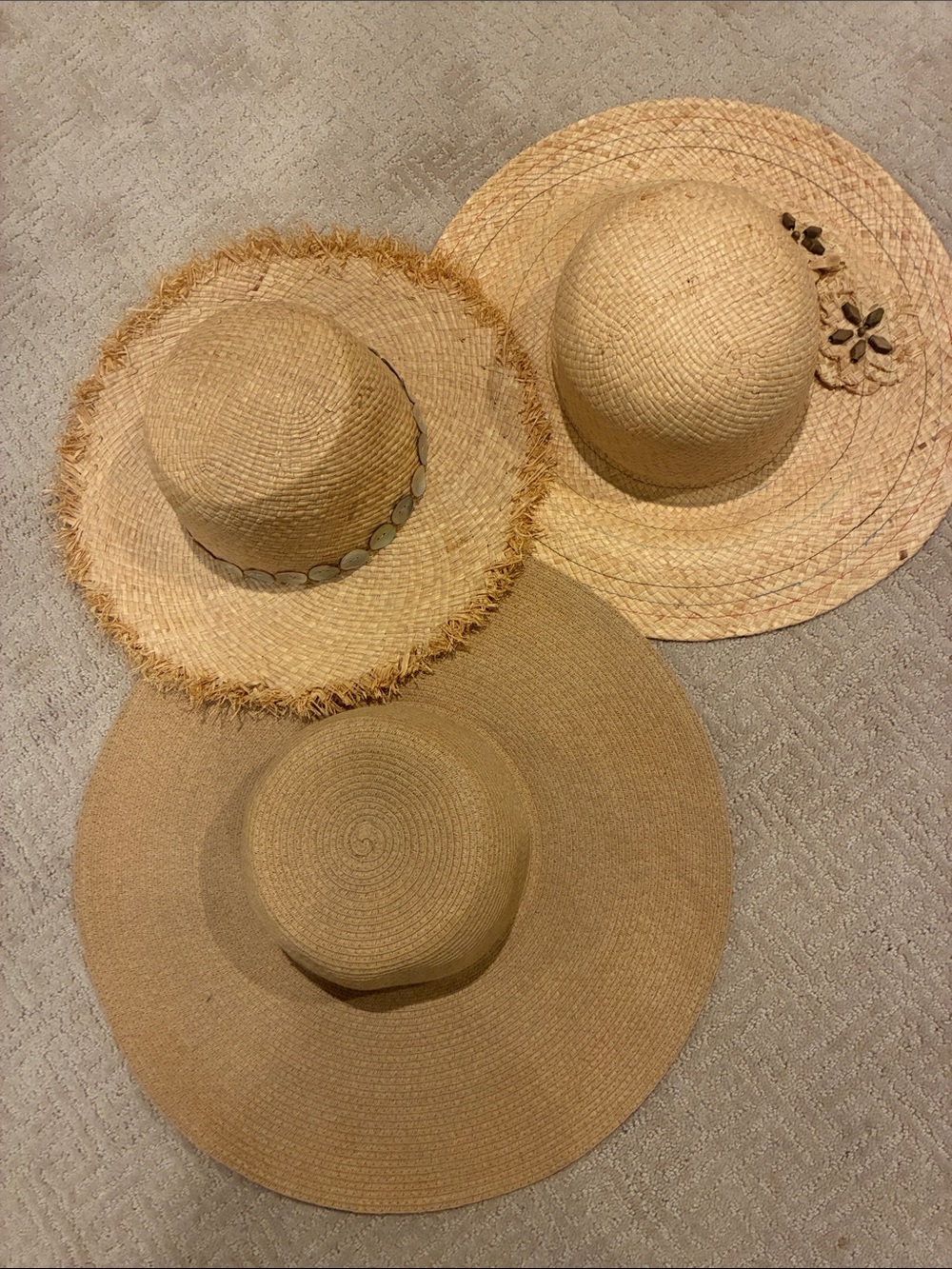 Straw Sun Hat Bundle- Natural Beige Women’s Beach Hats